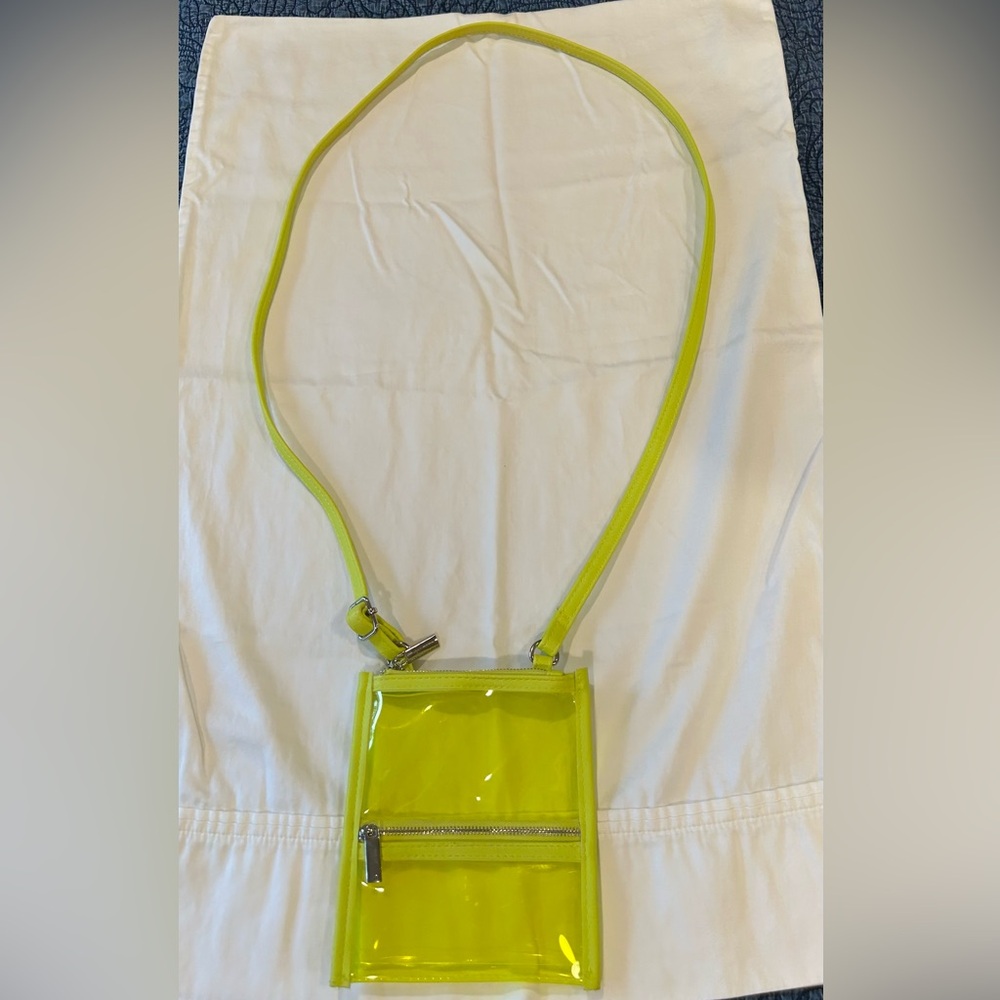 Women’s Florescent Yellow Transparent Crossbody Bag